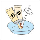 Mixing colorant and developer for a skin test