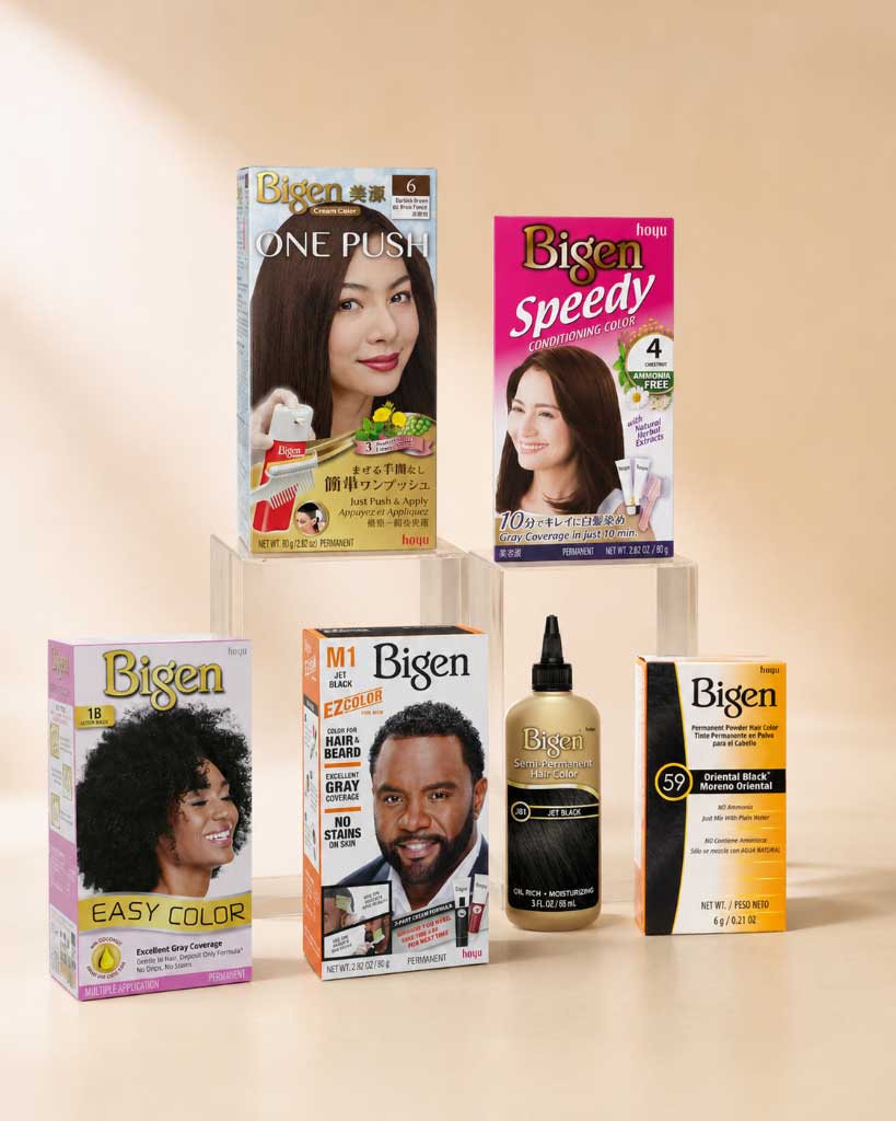 A selection of Hoyu and Bigen products.