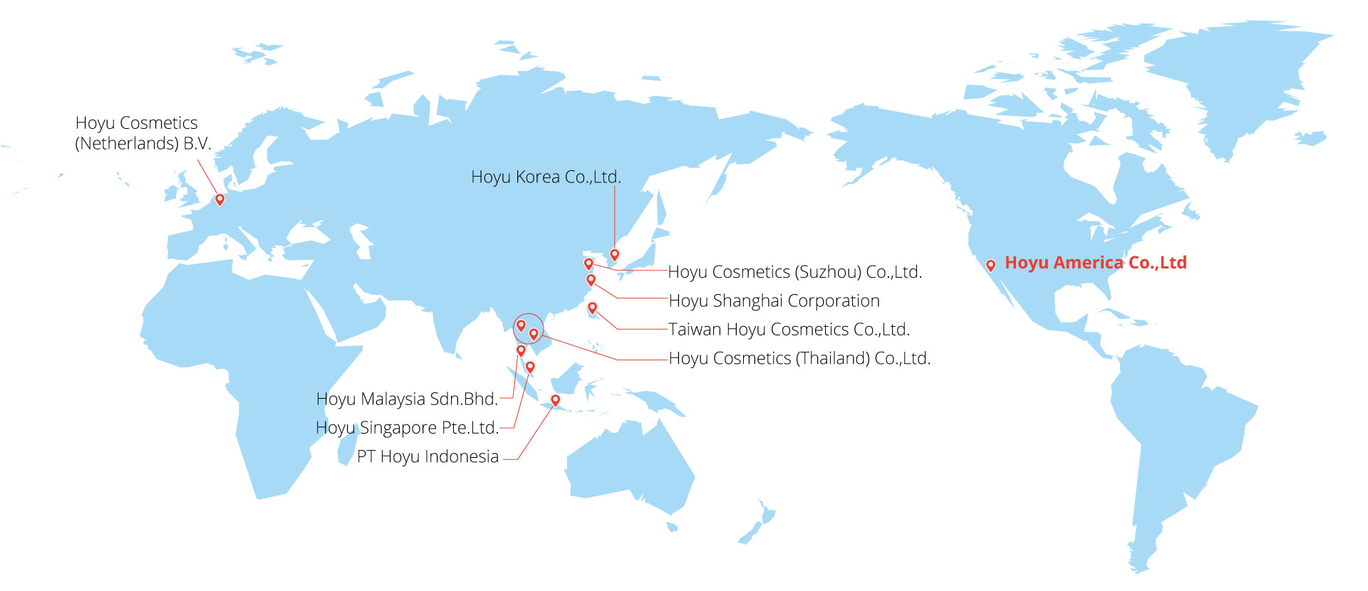 Hoyu has operations in Netherlands, Korea, Suzhou, Shanghai, Taiwan, Thailand, Malaysia, Singapore and Indonesia